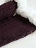 Cable Knit Slipper Socks - Plum sold by Edgars