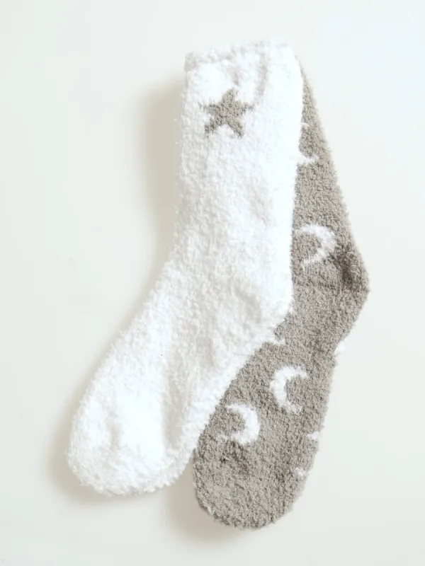 2 Pack Cosy Moon Sock �������� Grey/White sold by Edgars 