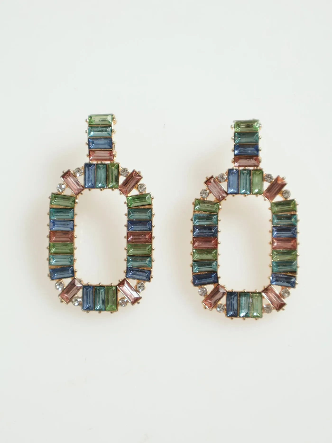 Colour Stone Door Knocker Earring - Gold sold by Edgars