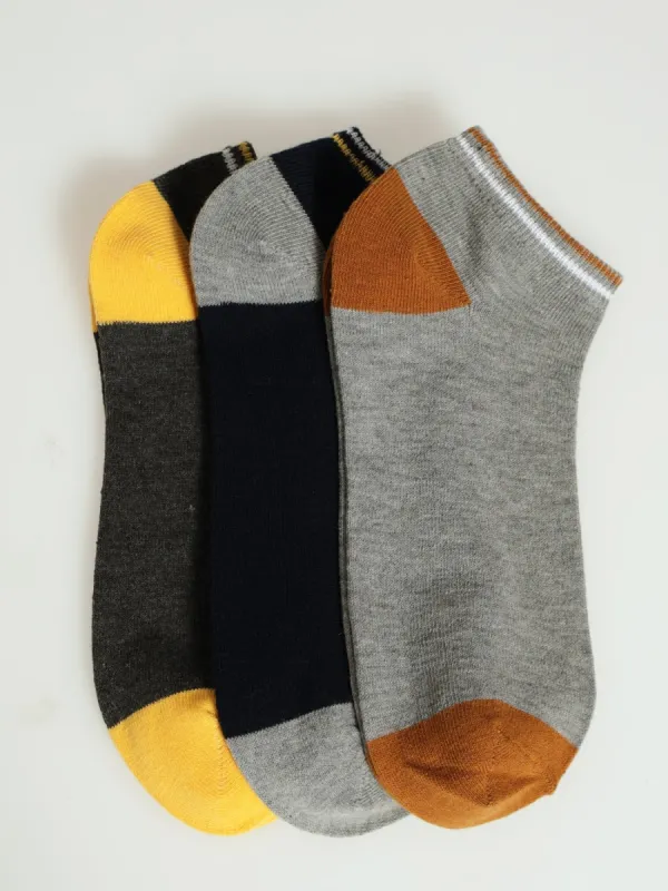 3 Pack Fashion Low Cut Socks - Navy/Grey sold by Edgars 