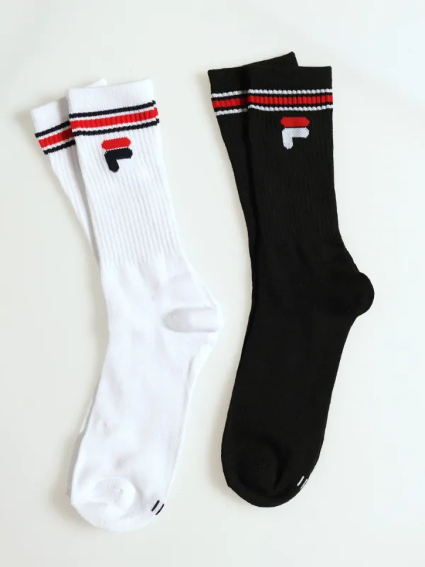 2 Pack Elora Tube Socks -  Black/White sold by Edgars 