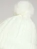 Knitted Turn Up Pompom Beanie - Cream sold by Edgars