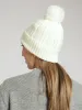 Knitted Turn Up Pompom Beanie - Cream sold by Edgars