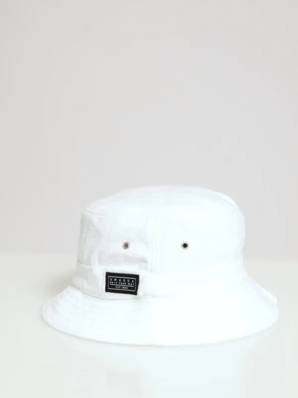 Towelling Bucket Hat - White sold by Edgars
