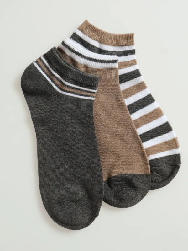 3 Pack Fashion Lowcut Socks - Grey /Natural sold by Edgars 