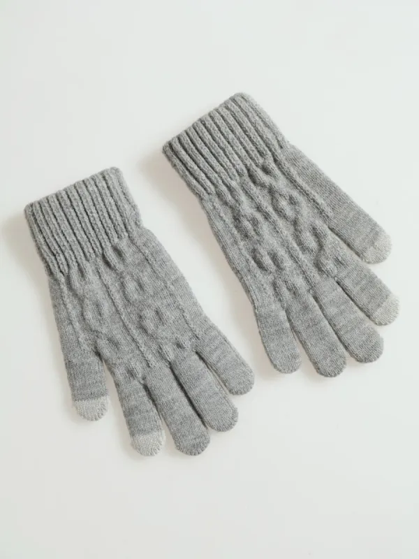 Knitted Gloves - Light Grey sold by Edgars 