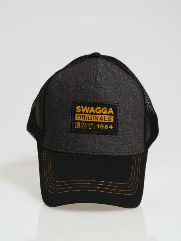 Denim Trucker Cap - Black sold by Edgars