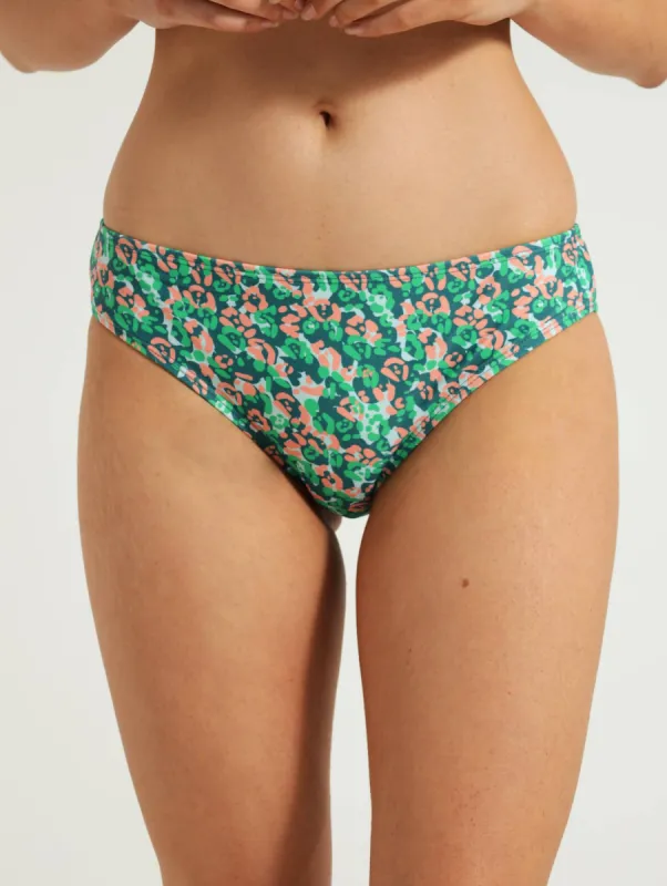 Printed Hi-Cut Bikini Bottom - Green sold by Edgars