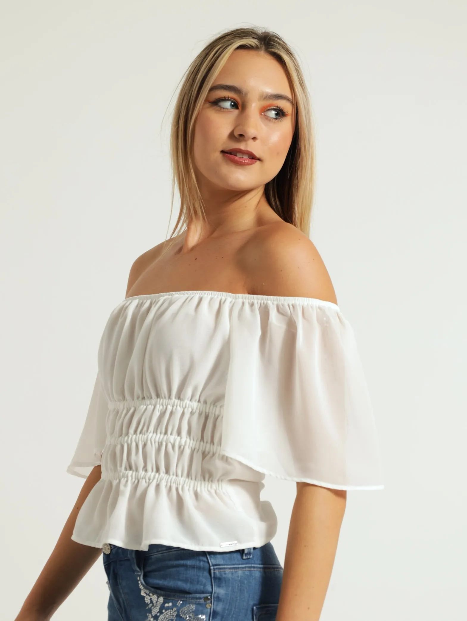 Flared Elasticated Waist Top - Off White sold by Edgars product image thumbnail 2