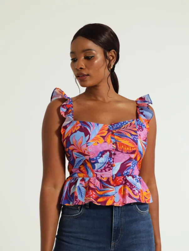 Carine Peplum Top made by Guess