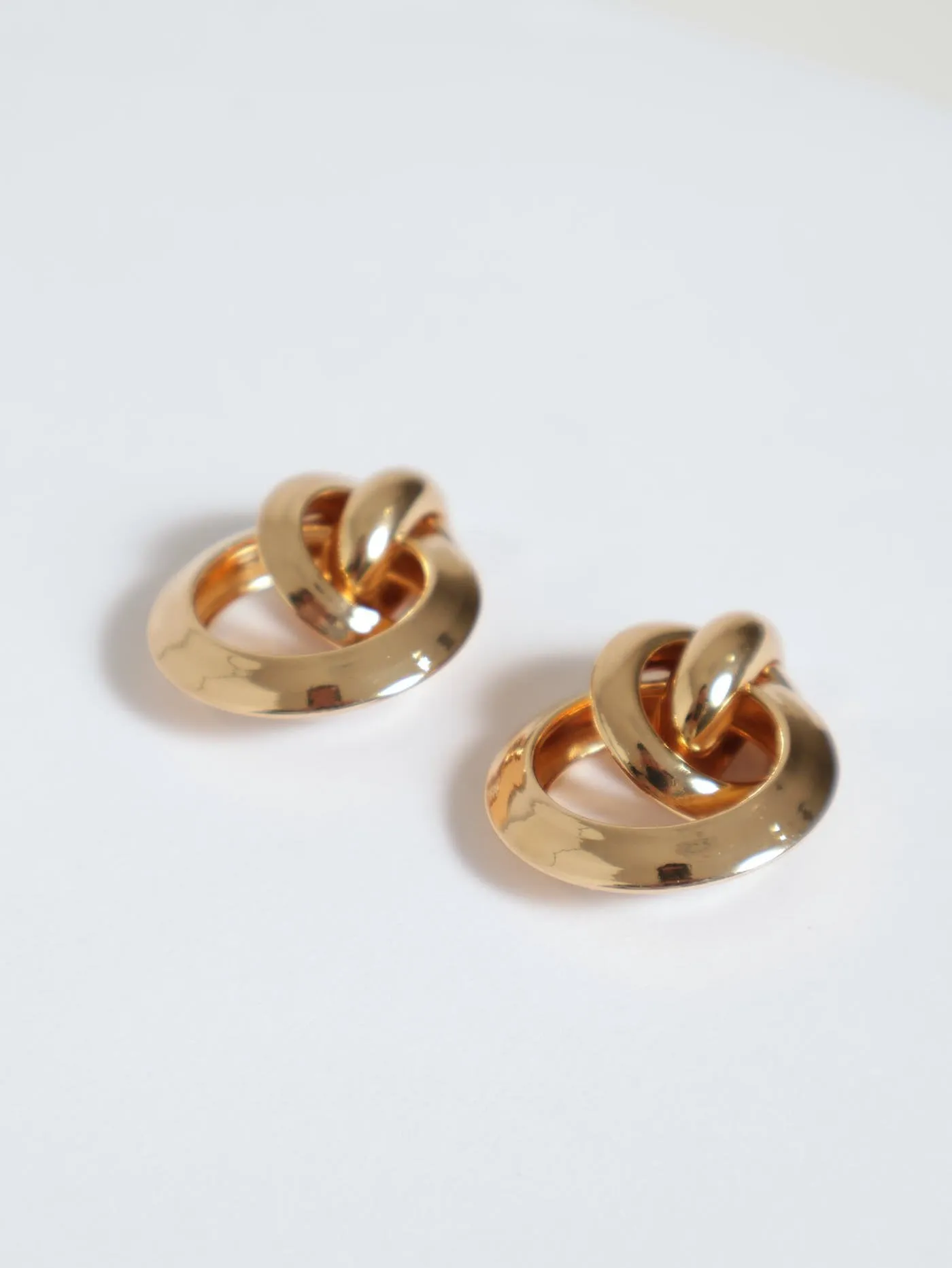 Double Ring Drop Earrings - Gold sold by Edgars
