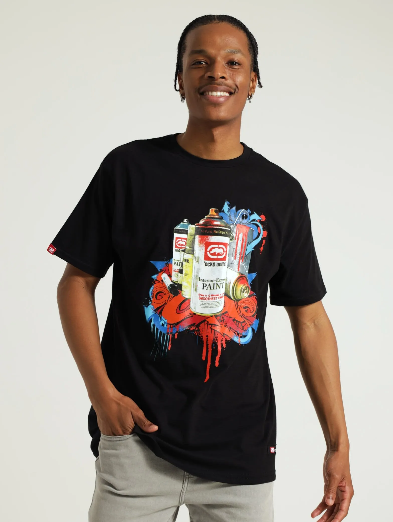 Spray Can Graphite Printed Tee - Black sold by Edgars