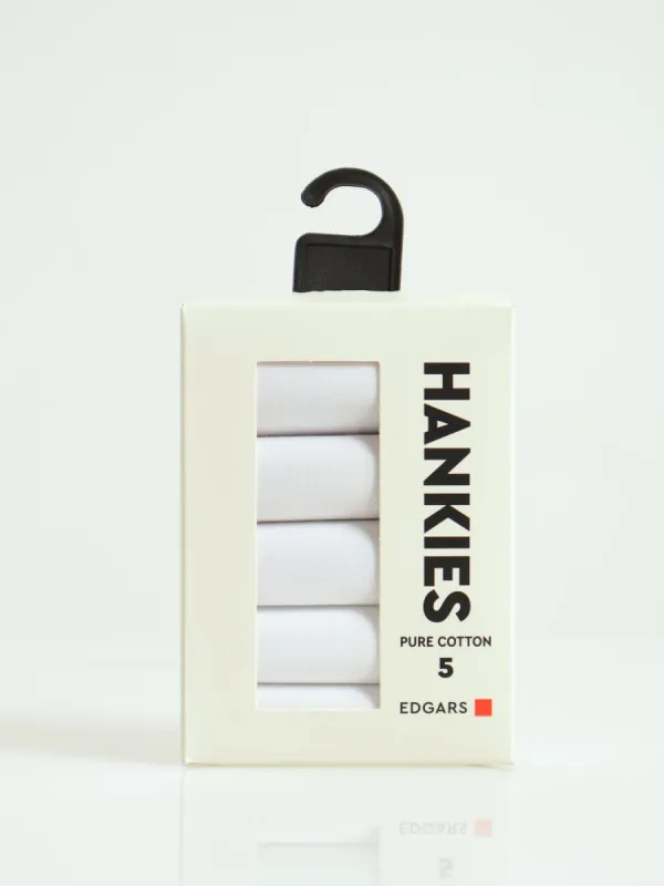 5 Pack Handkerchiefs - White sold by Edgars