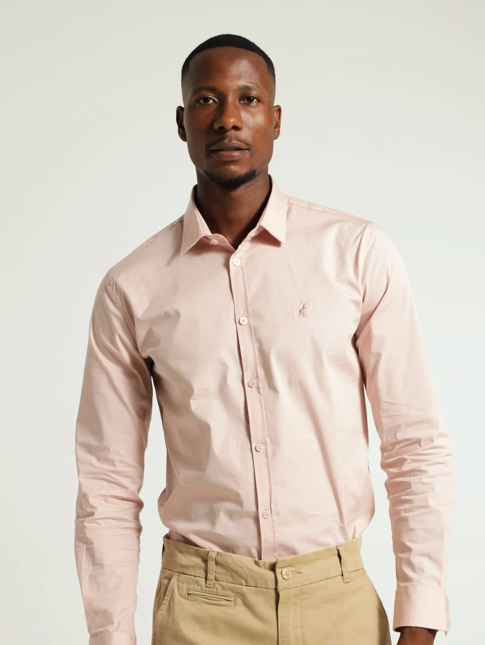 Long Sleeve Slim Stretch Shirt - Pink sold by Edgars product image thumbnail 4