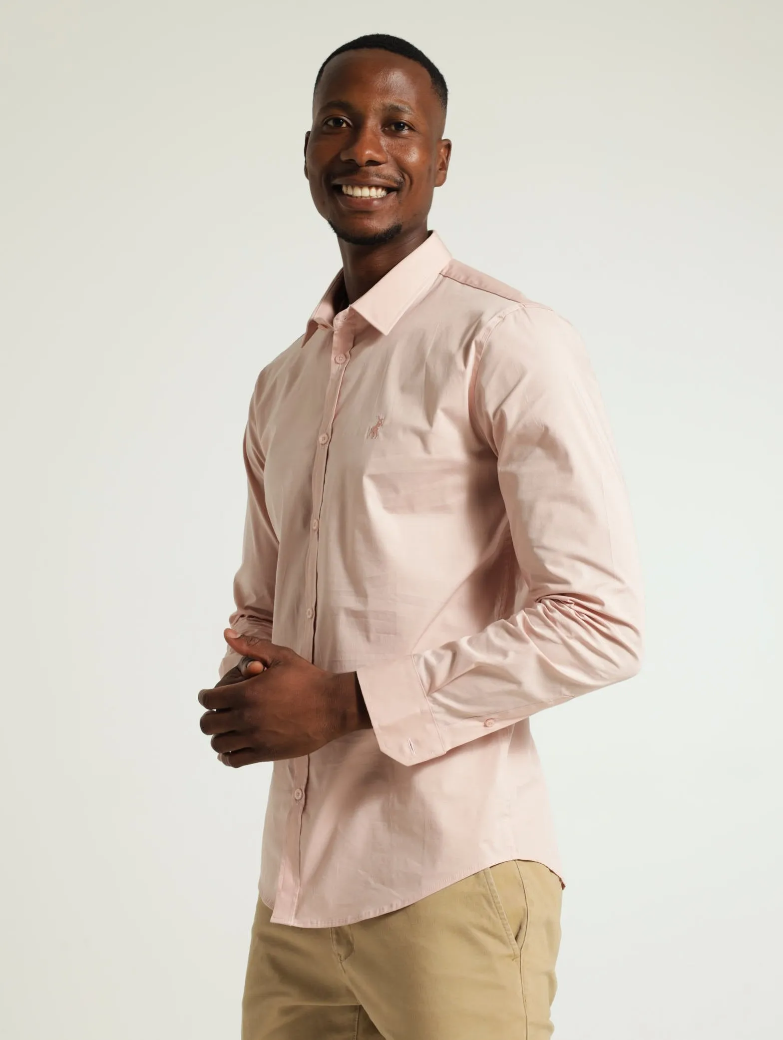 Long Sleeve Slim Stretch Shirt - Pink sold by Edgars product image thumbnail 2