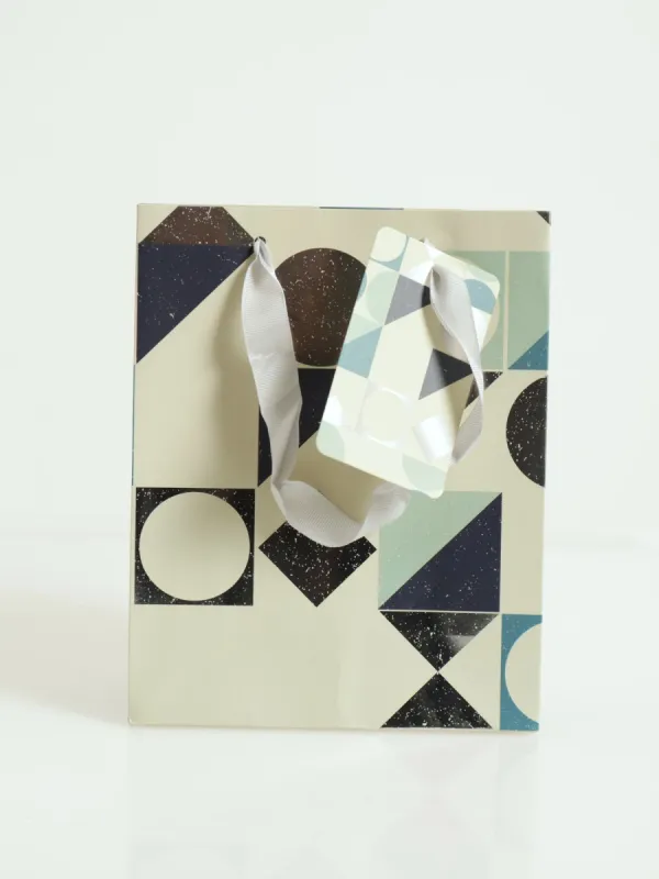 Geo Foil Print Gift Bag - Teal sold by Edgars