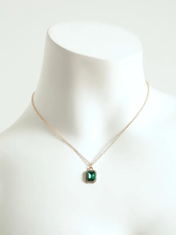 2 Pack Rectangle Stone Pendant & Earrings - Gold sold by Edgars