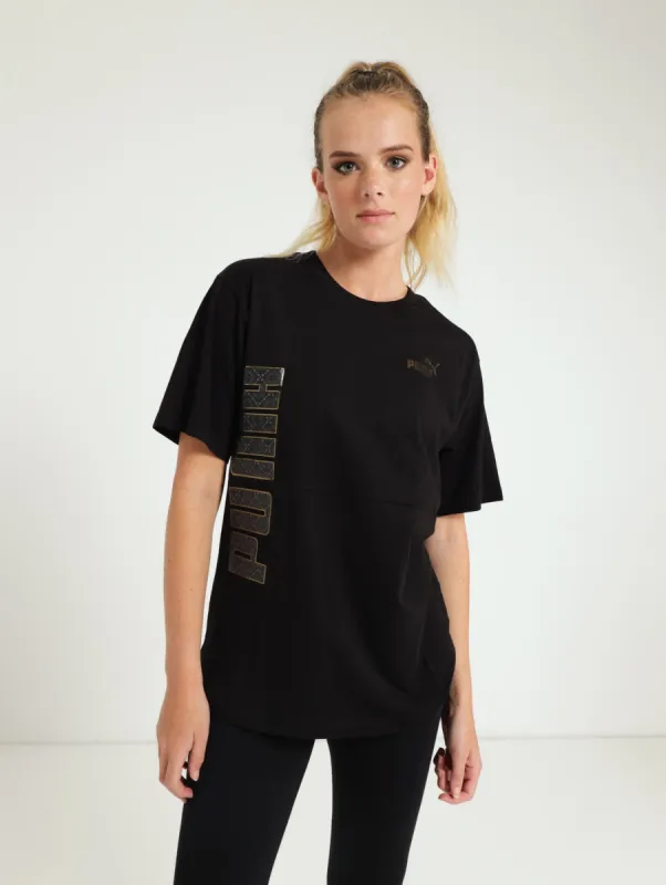 Power Logo Love Colorblock Tee - Black sold by Edgars 
