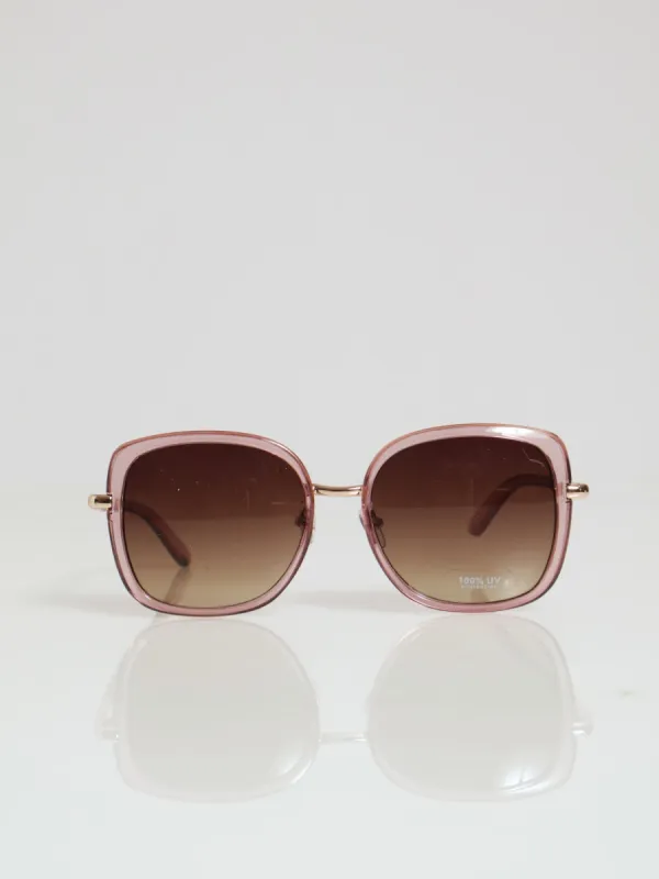 Ladies Crystal Square Sunglasses - Pink sold by Edgars