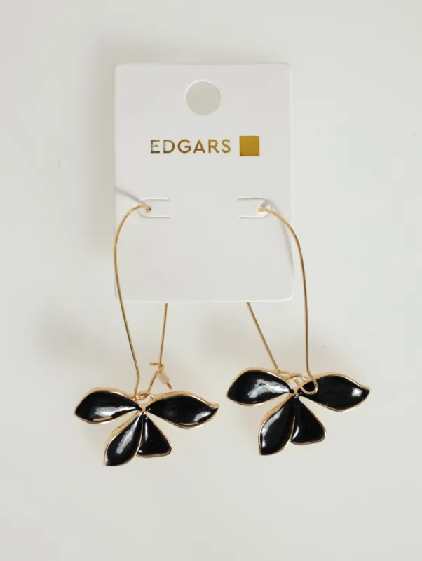 3 Petal Hanging Flower Earrings - Gold sold by Edgars