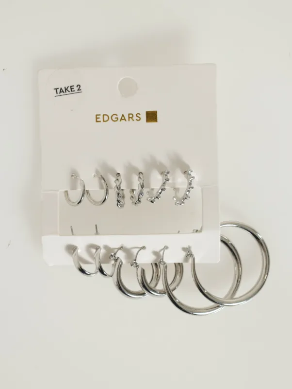 6 Pack Multi Hoops - Silver sold by Edgars 