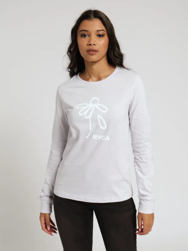 Long Sleeve Love Me Not Tee - Light Grey sold by Edgars 