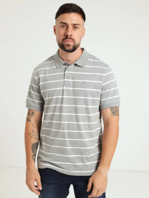 Basic Stripe Golfer - Grey Melange sold by Edgars