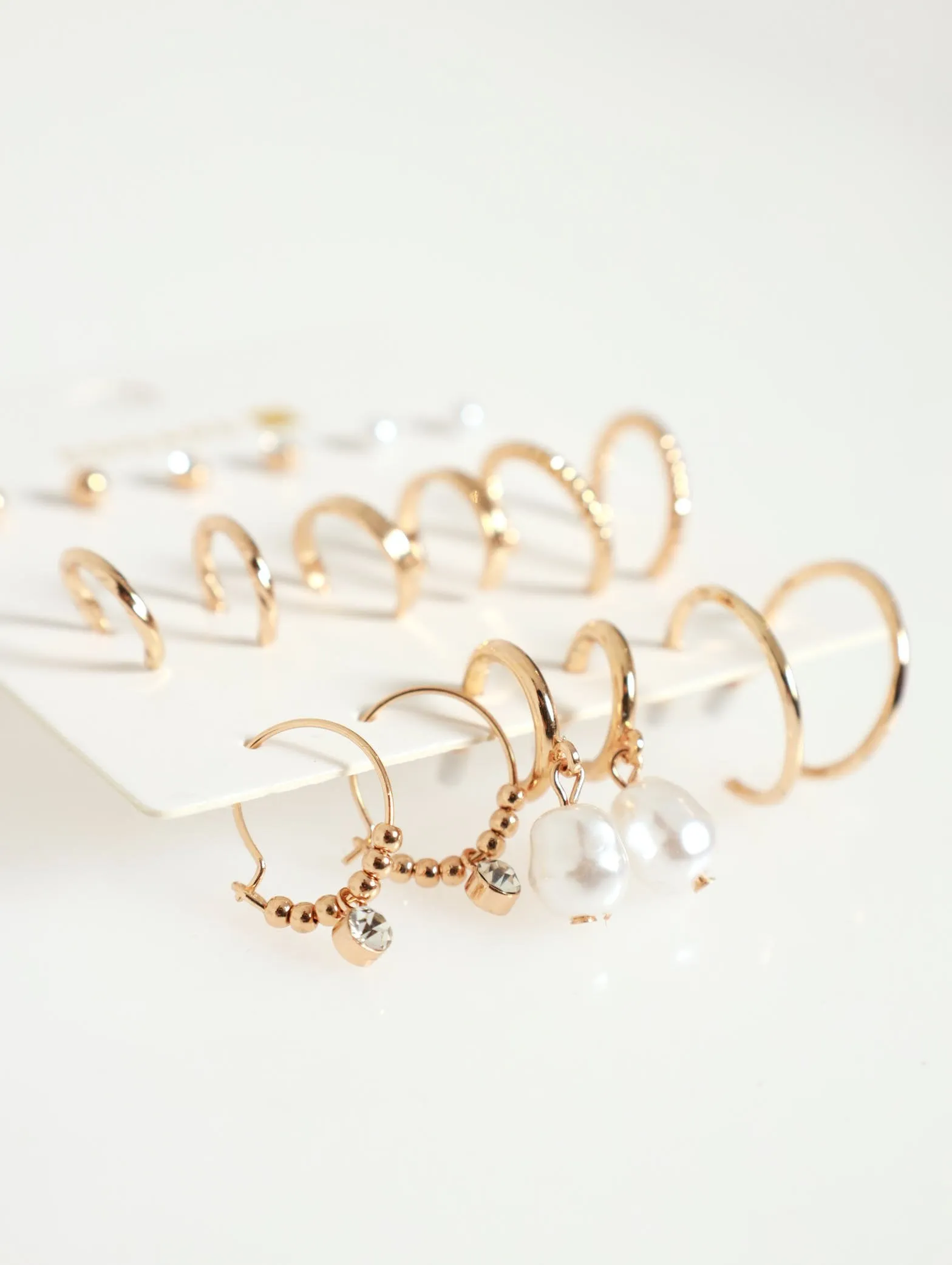 9 Pack Small Hoops & Studs Earrings - Gold sold by Edgars product image thumbnail 2