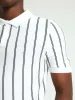 Stripe Fine Gauge Golfer - White sold by Edgars
