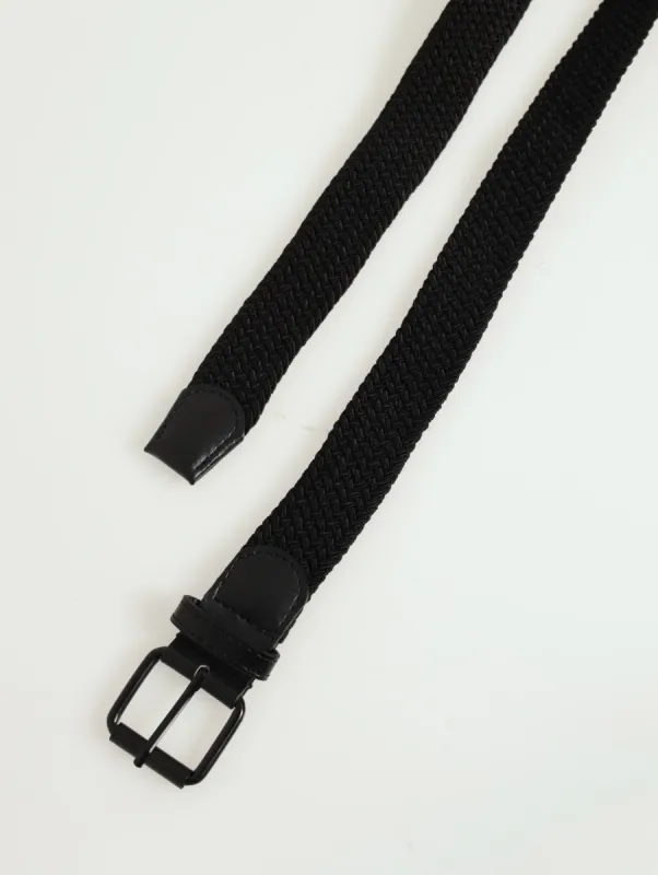 Braided Casual Belt - Black sold by Edgars 
