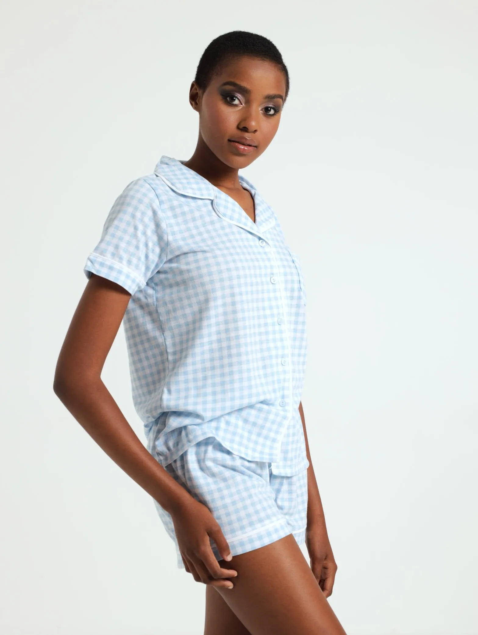 Button Up Shirt & Short Knit Sleepset - Blue sold by Edgars product image thumbnail 2