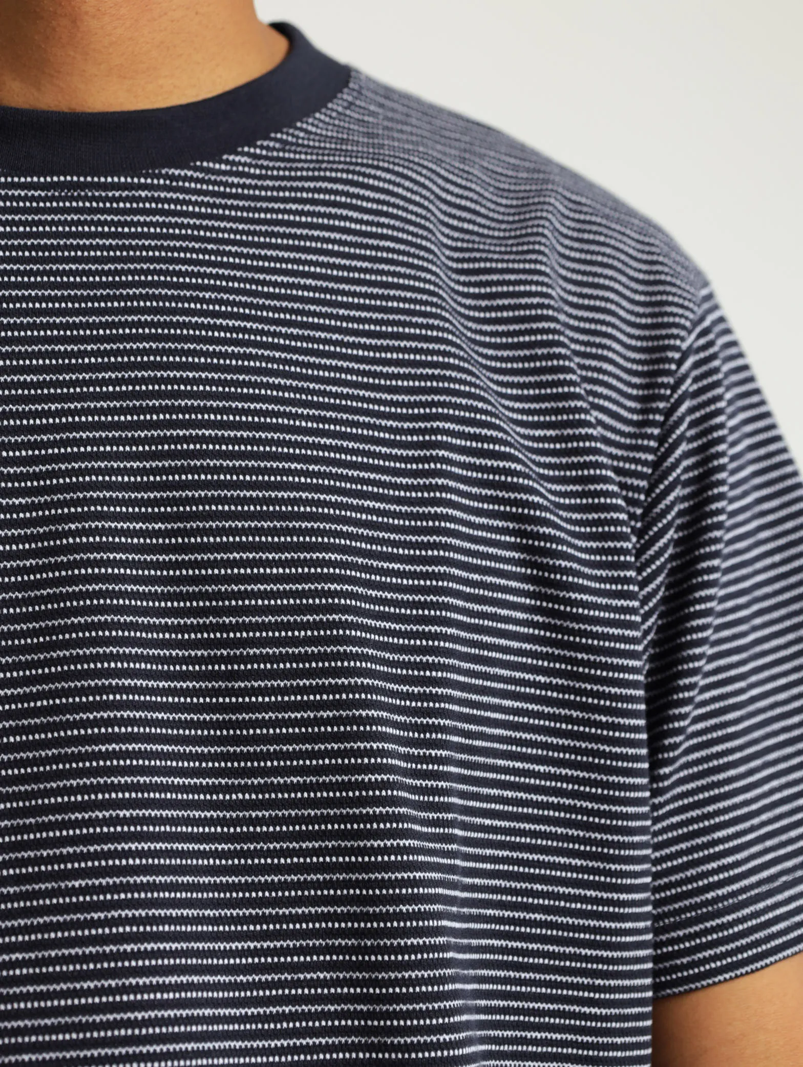 Jacquard Stripe Crew Tee - Navy sold by Edgars product image thumbnail 4