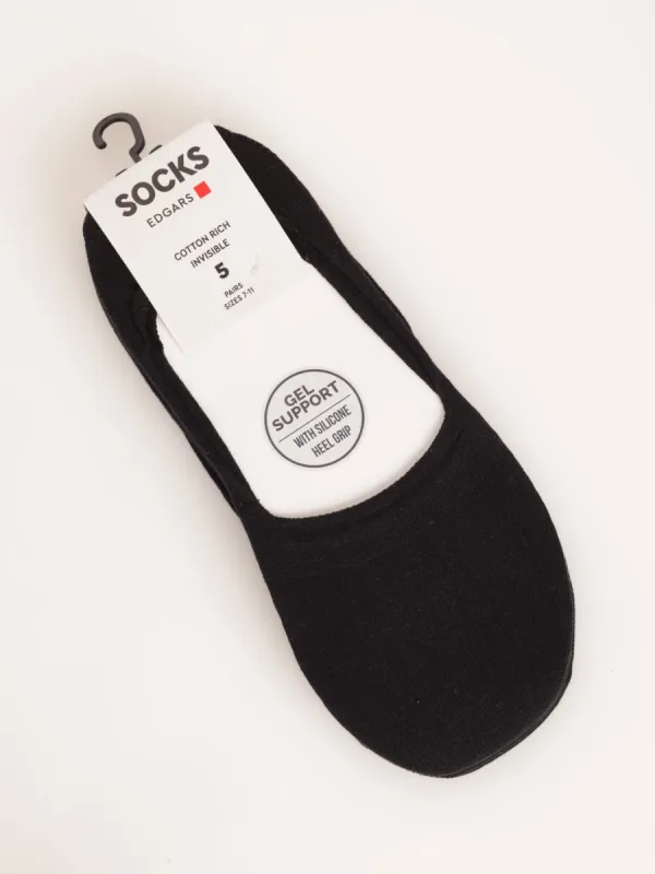 Men's 5 Pack Secret Socks - Black sold by Edgars 