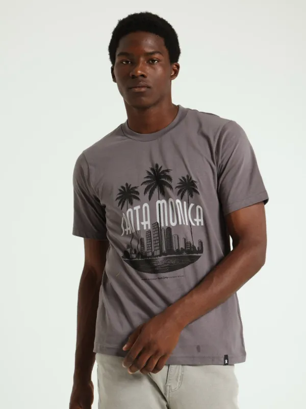 Santa Monica Palm City Tee - Gunmetal made by Edgars 