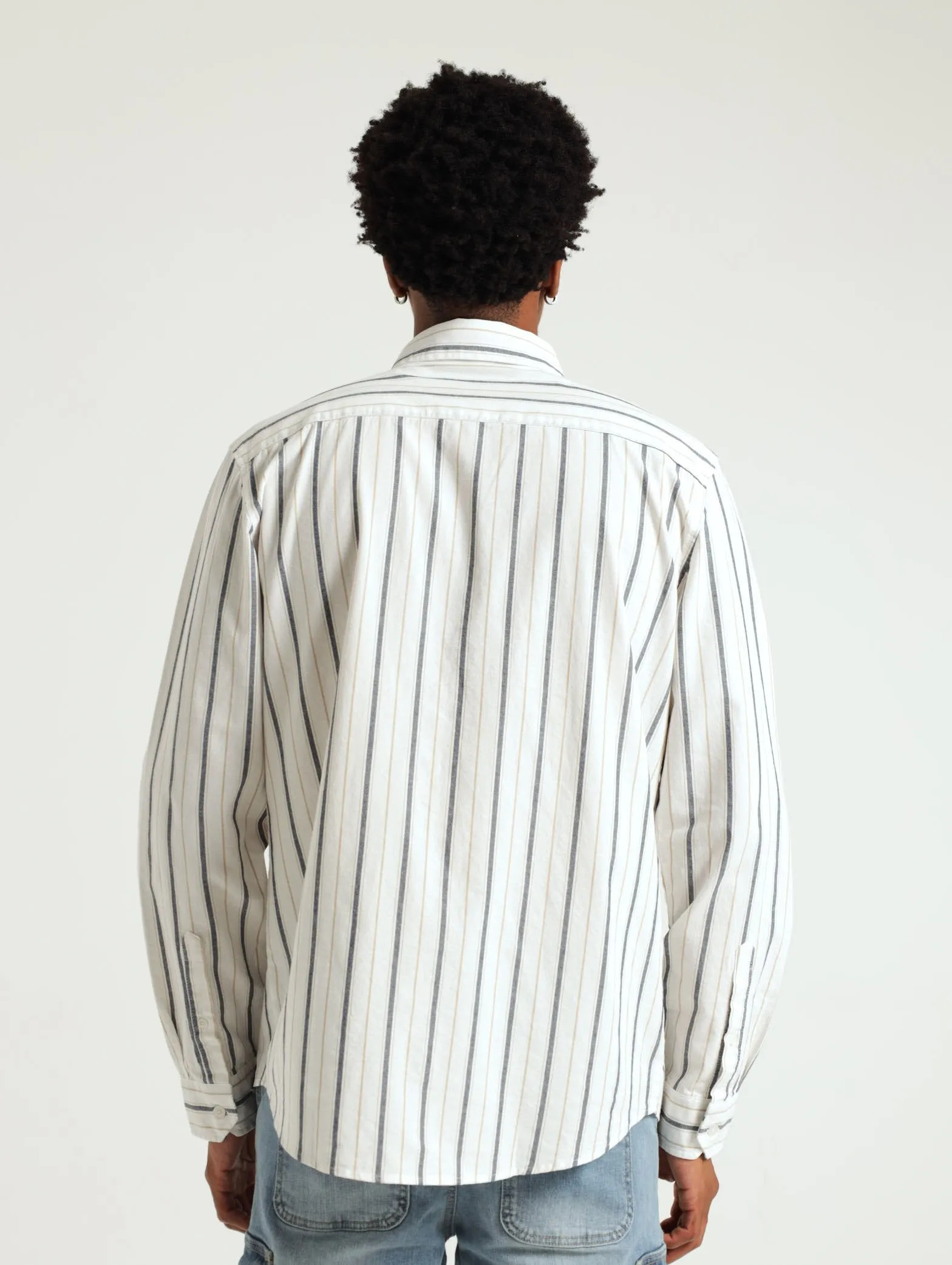 Long Sleeve Stripe Shirt - Off White sold by Edgars product image thumbnail 3