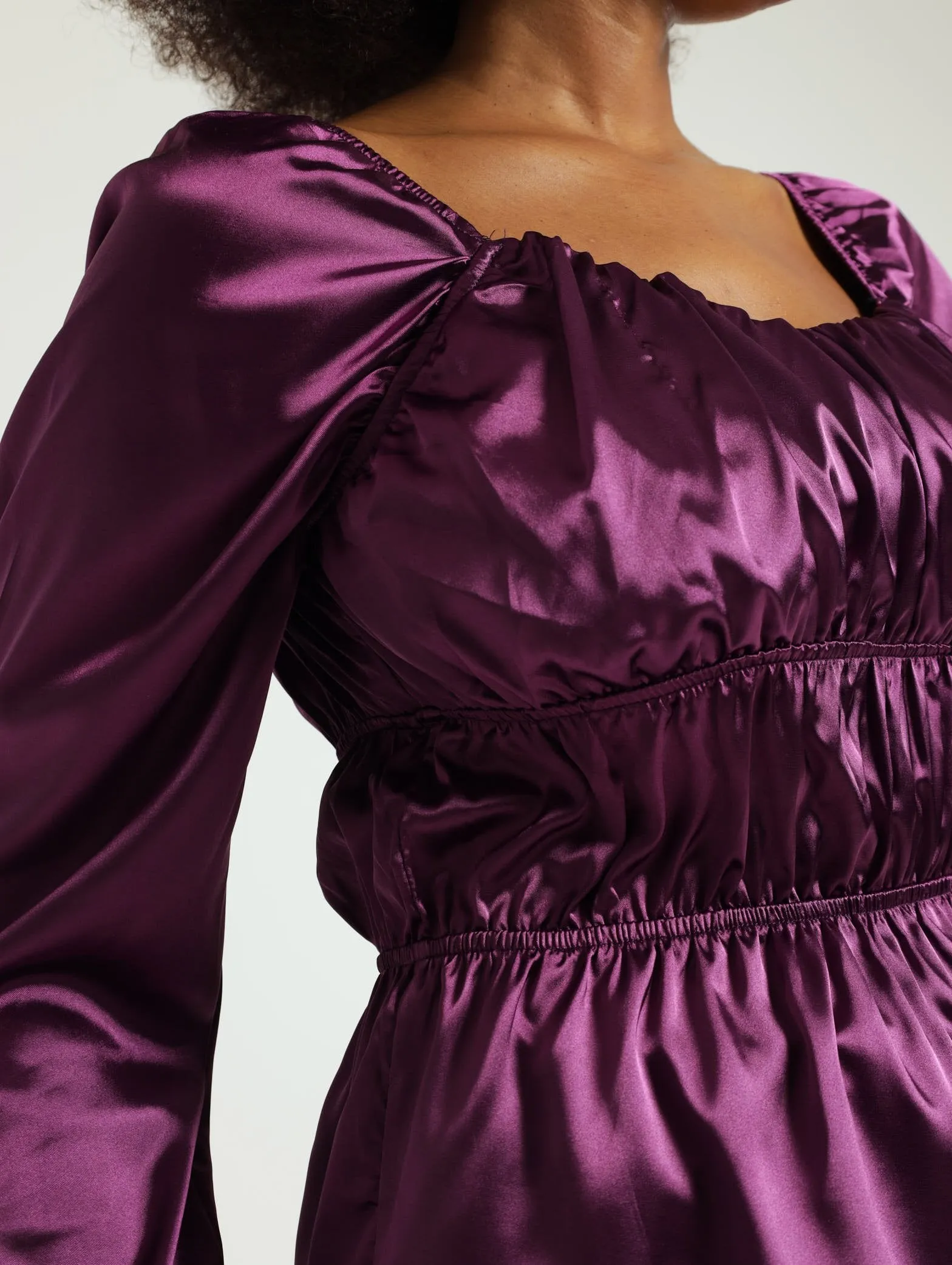 V-Neck Satin Peplum Blouse - Purple sold by Edgars product image thumbnail 2