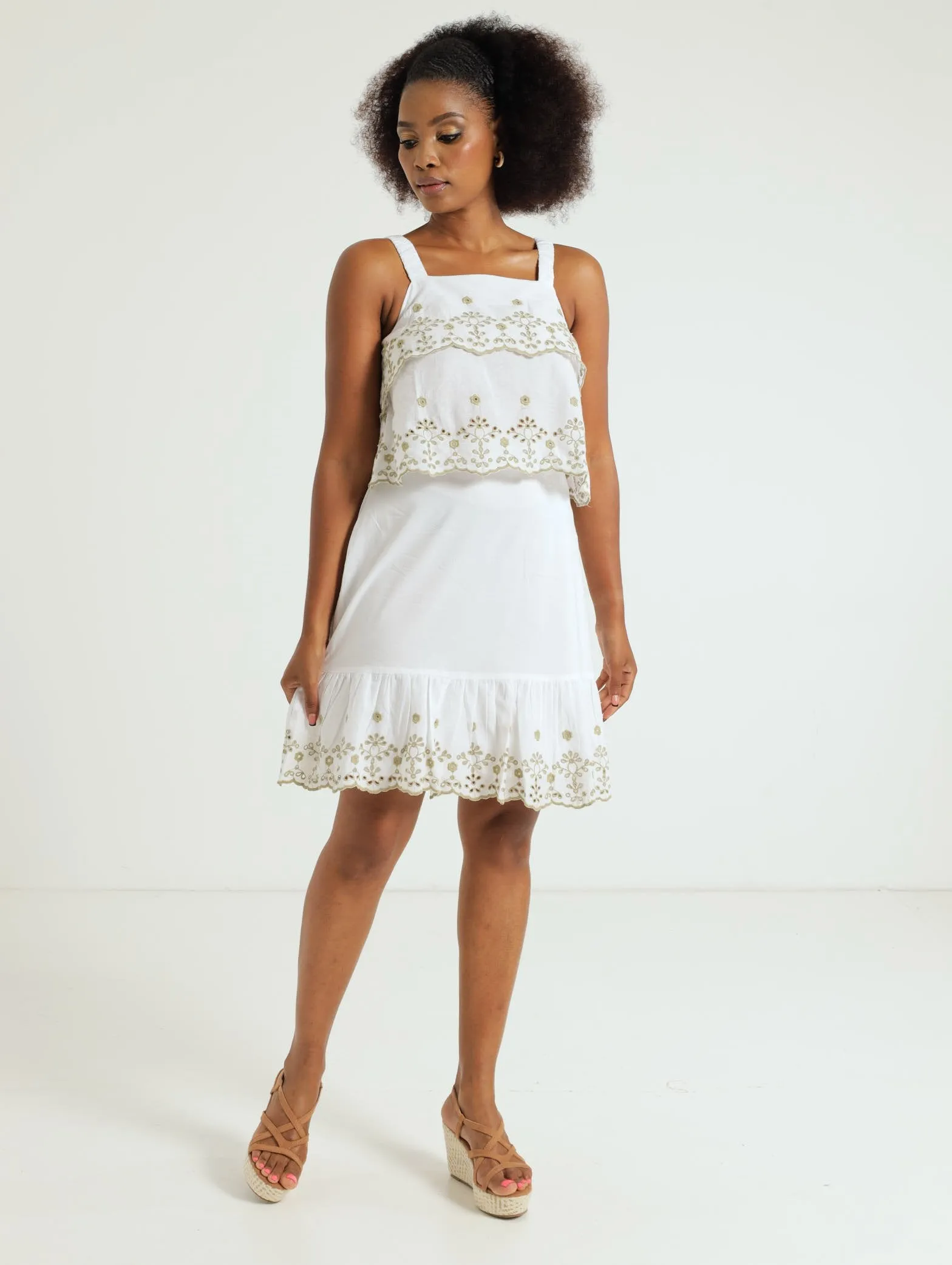 Elastic Strap Anglaise Tank Top - White sold by Edgars product image thumbnail 4