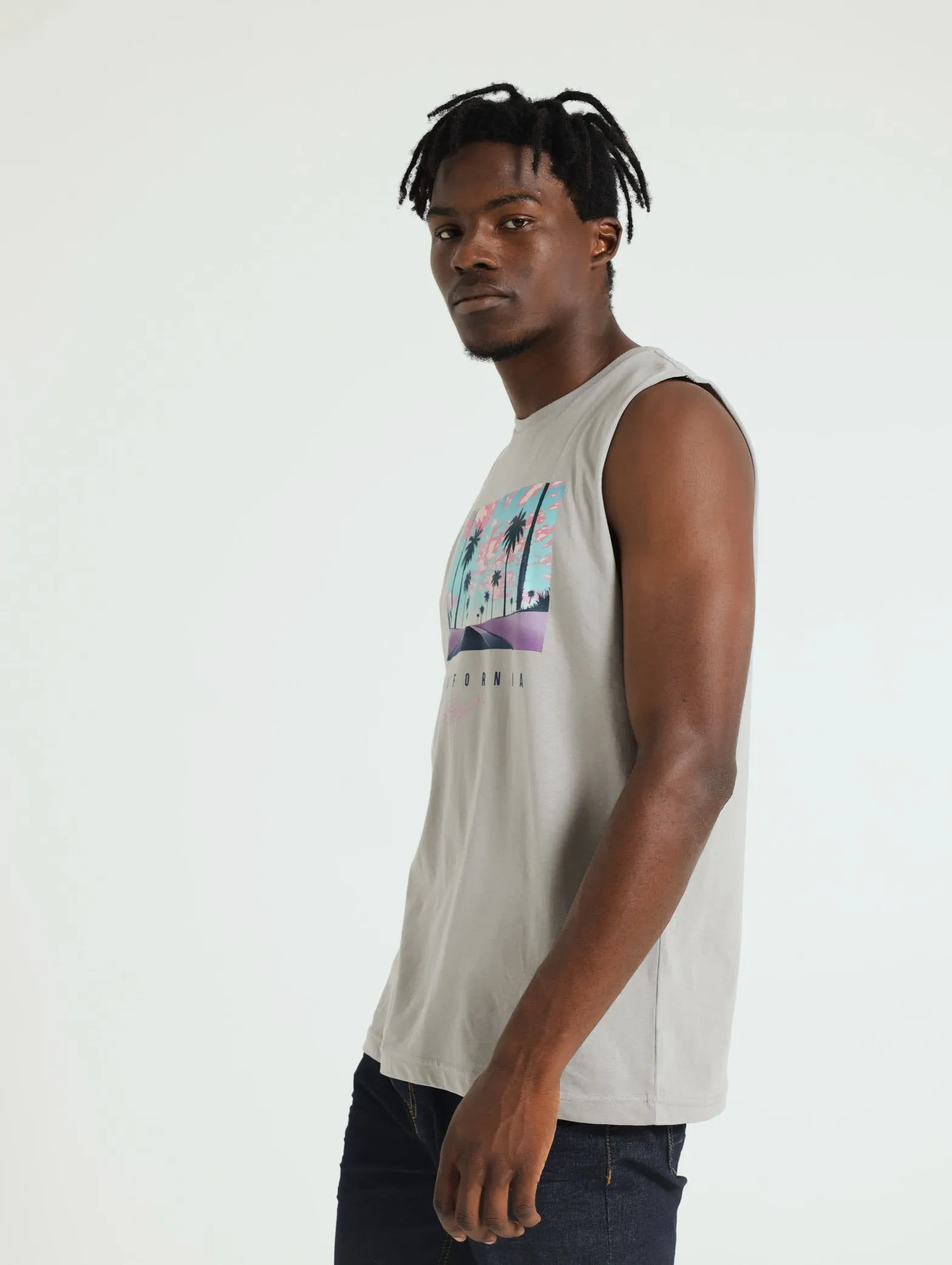California Sunsets Muscle Hugger Tee - Grey sold by Edgars product image thumbnail 3