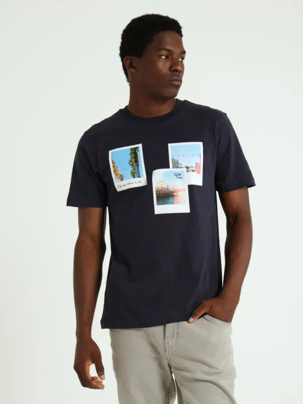 Venice Beach Polaroid Tee - Navy sold by Edgars
