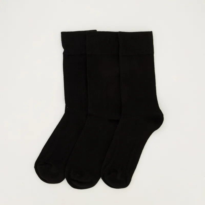 Mens - 3 Pack Plain Anklet Socks - Black sold by Edgars
