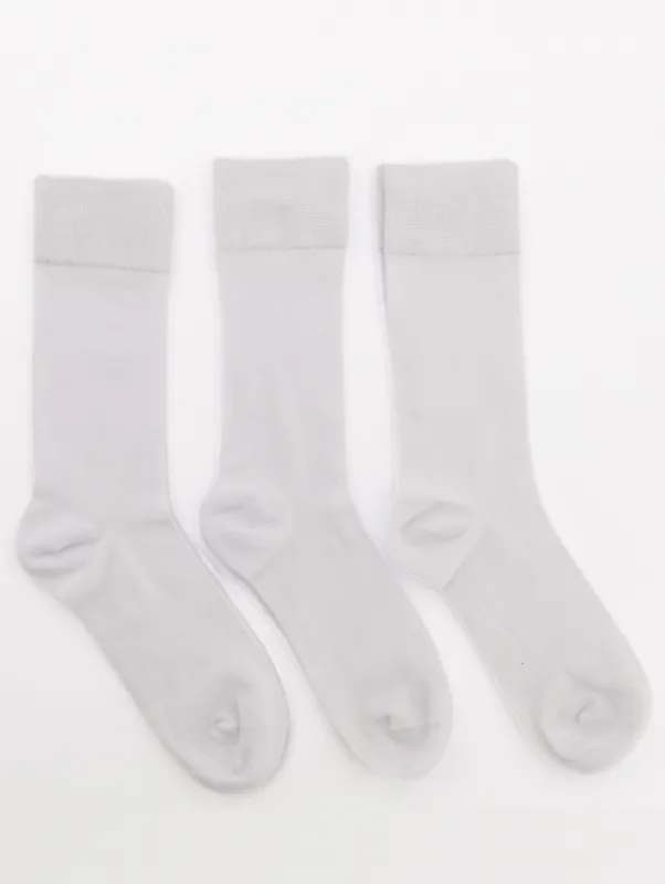 Men's 3 Pack Plain Anklets - White sold by Edgars