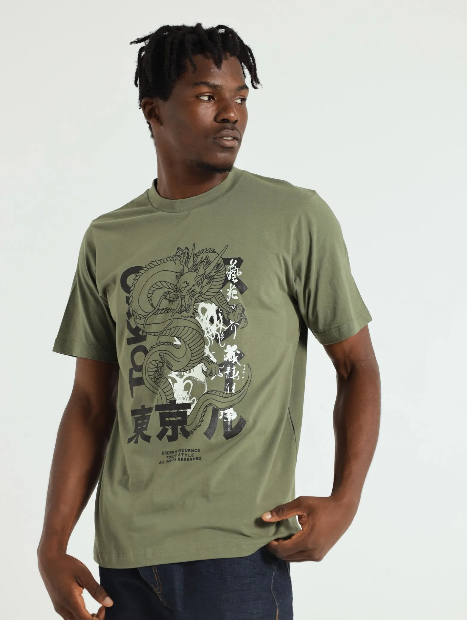 Tokyo Style Dragon Tee - Fatigue sold by Edgars product image thumbnail 3