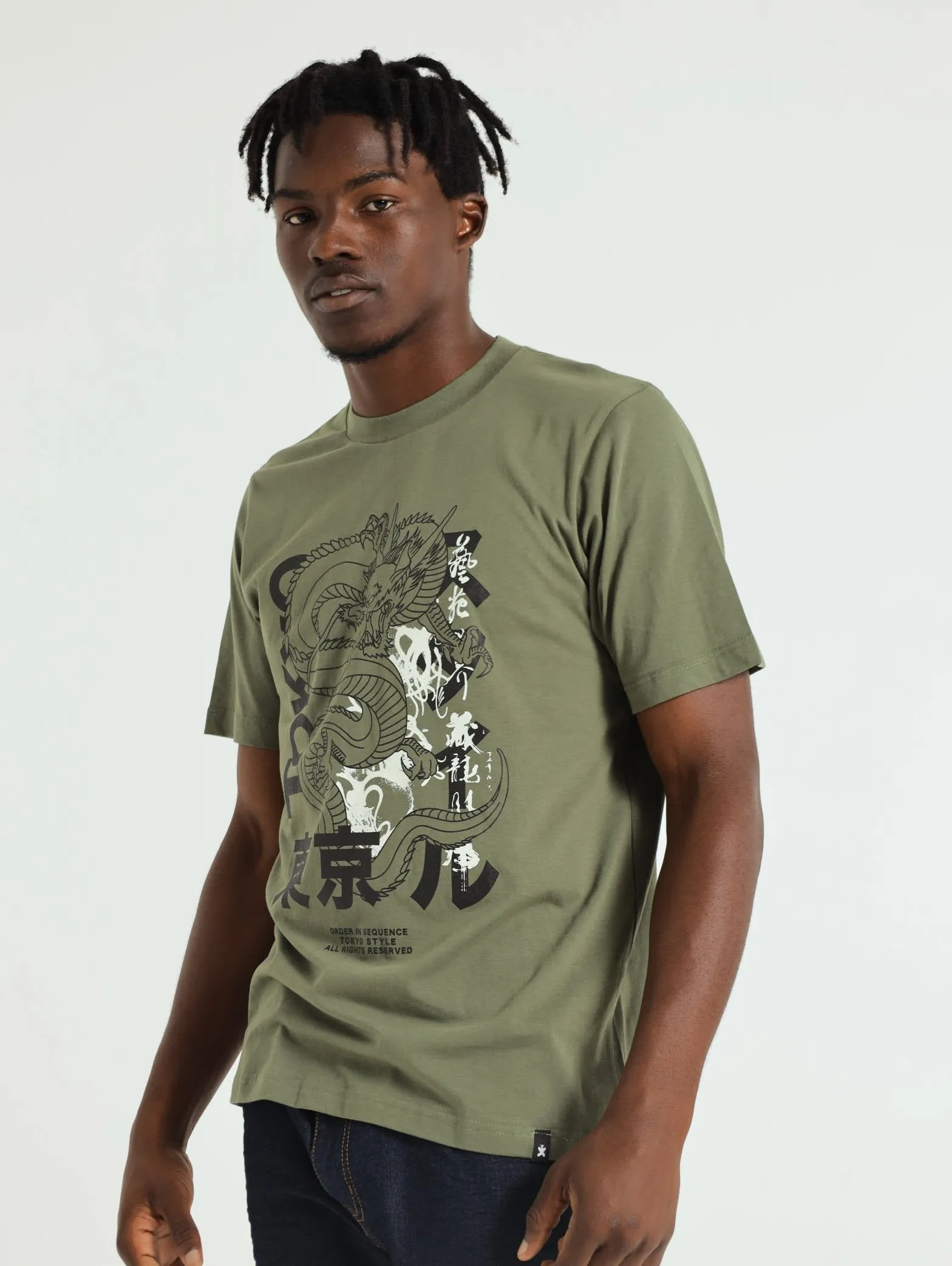 Tokyo Style Dragon Tee - Fatigue sold by Edgars product image thumbnail 2