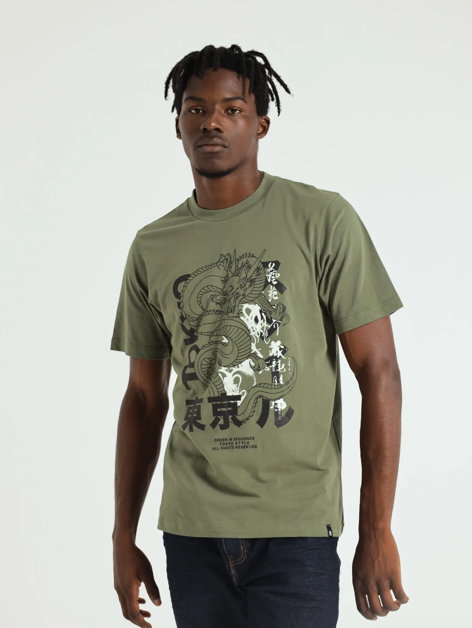 Tokyo Style Dragon Tee - Fatigue sold by Edgars
