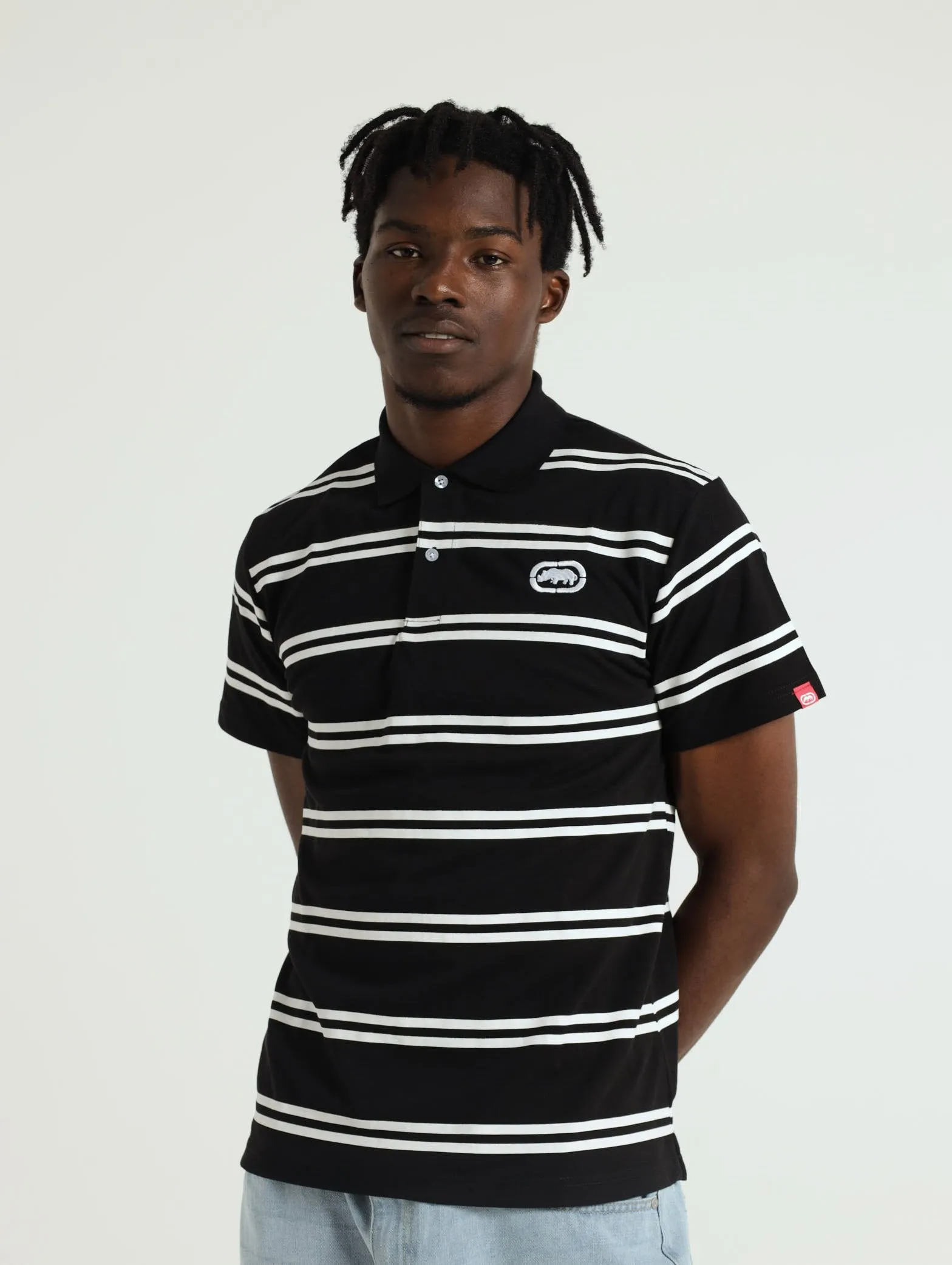 Stripe Embossed Golfer - Black sold by Edgars