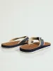 2 Tone Upper Wide Vamp Sandals - Navy sold by Edgars