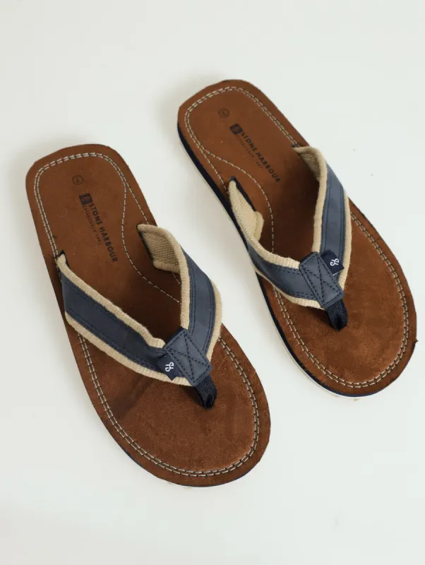 2 Tone Upper Wide Vamp Sandals - Navy sold by Edgars