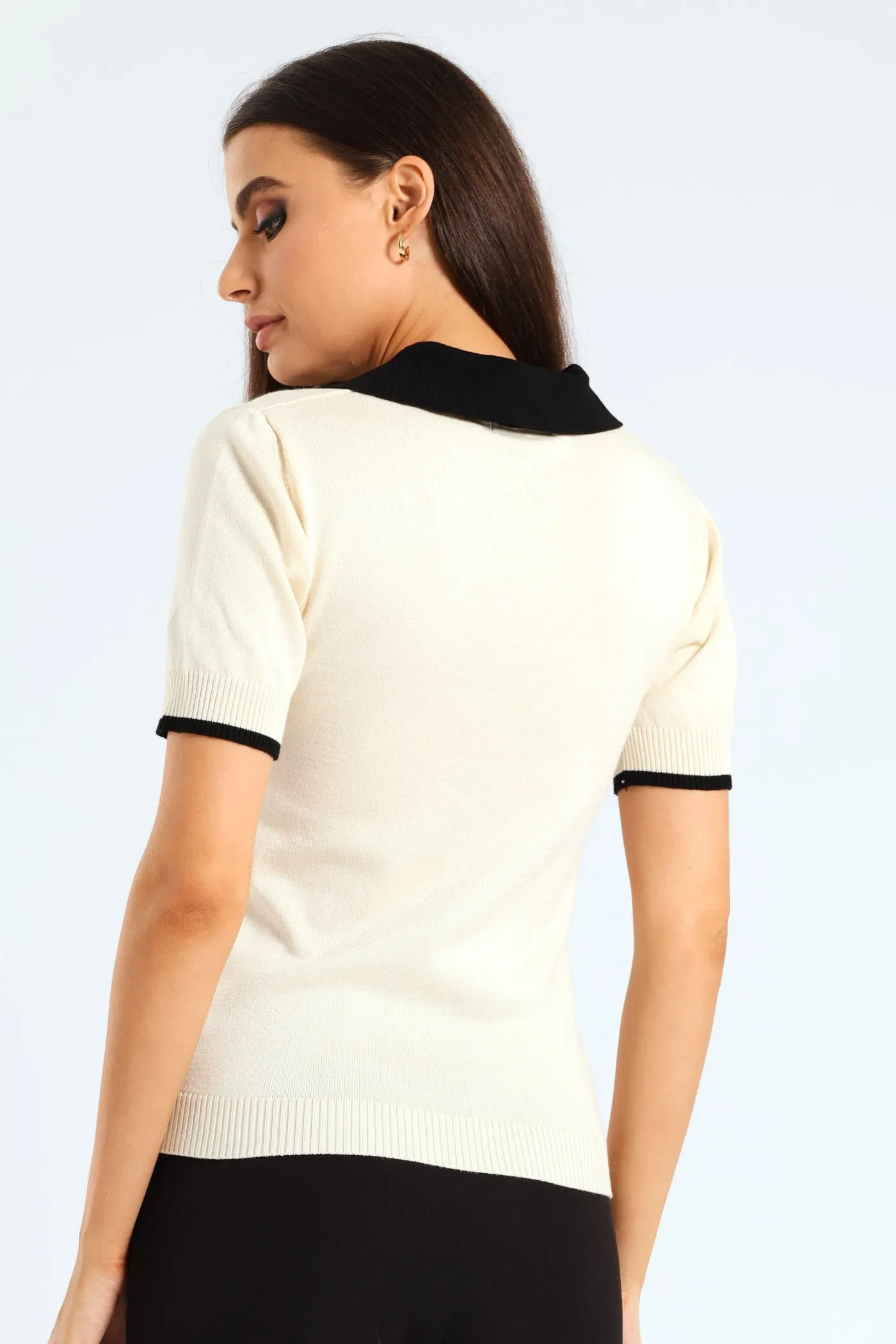 Collared Constrast Top - Cream sold by Edgars product image thumbnail 2