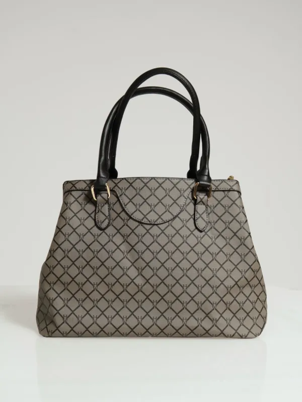 Hanging Metal Logo Tote Bag - Black/Grey sold by Edgars