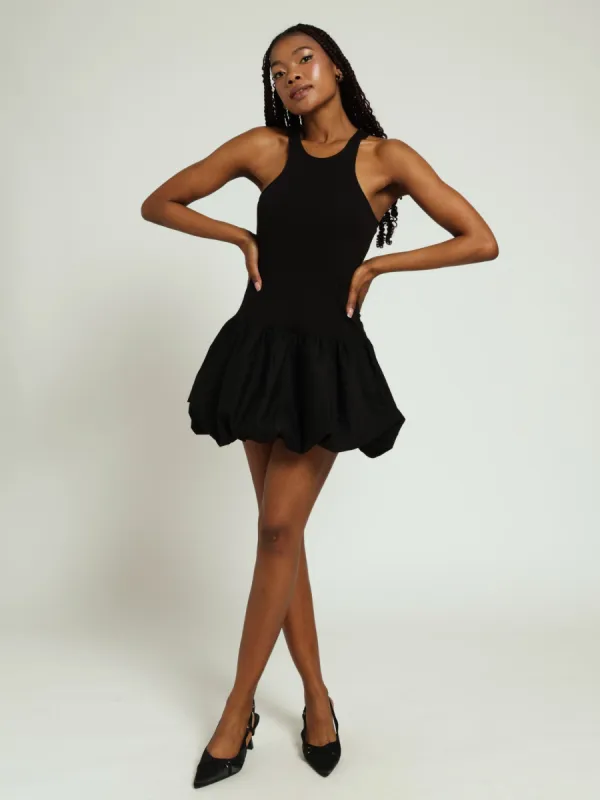 Balloon Hem Dress - Black sold by Edgars